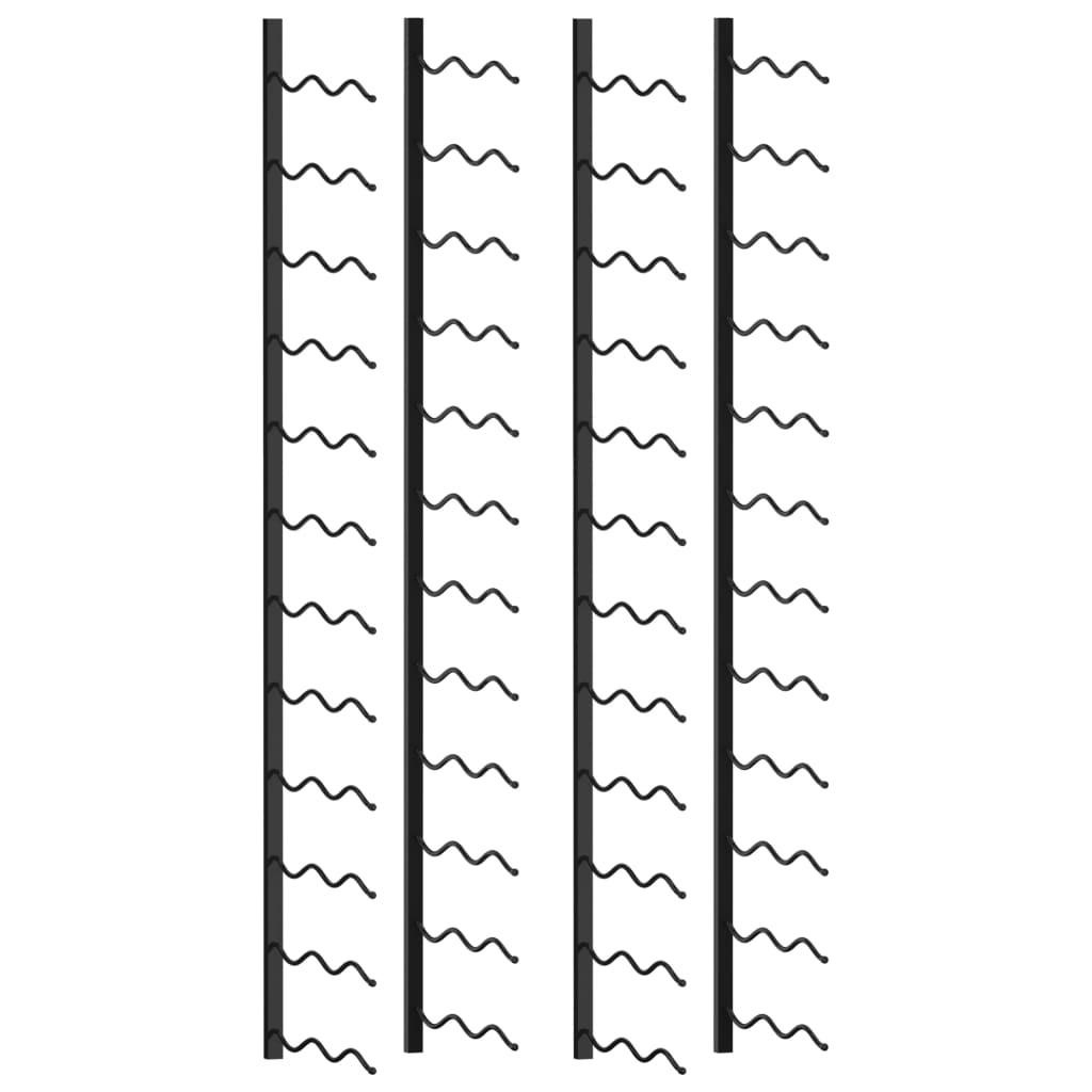 Væghængte vinreoler 2 stk. til 48 vinflasker jern sort