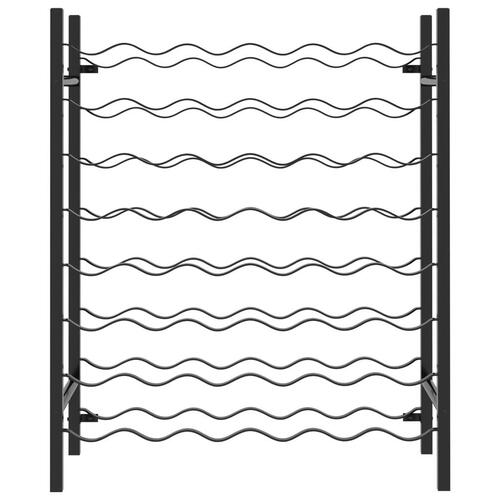 Vinreol til 48 flasker metal sort