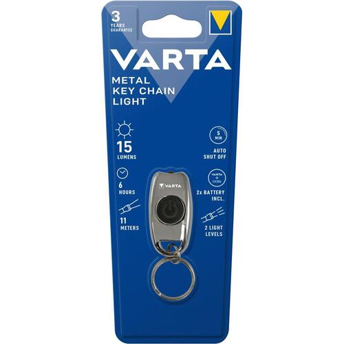 LED lommelygte-nøglering Varta Metal Key Chain Light 15 lm