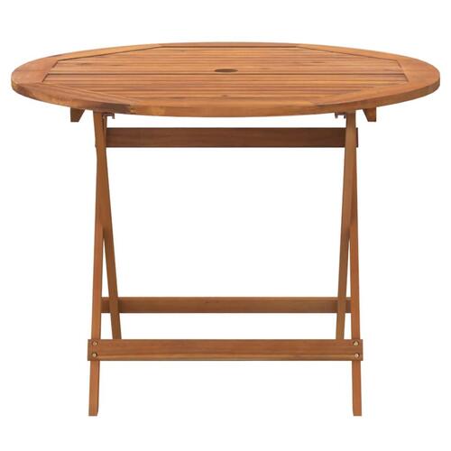Foldbart havebord Ø 90x75 cm massivt akacietræ
