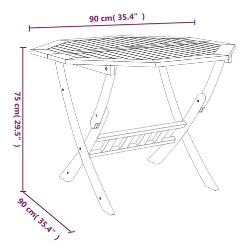 Foldbart havebord 90x75 cm massivt akacietræ