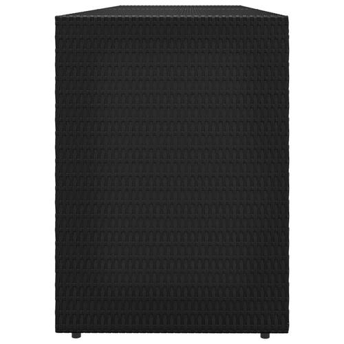 Opbevaringsskab til haven 198x55,5x80 cm polyrattan sort