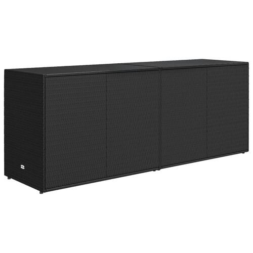 Opbevaringsskab til haven 198x55,5x80 cm polyrattan sort