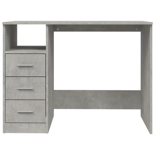 Skrivebord m. skuffer 102x50x76 cm konstrueret træ betongrå
