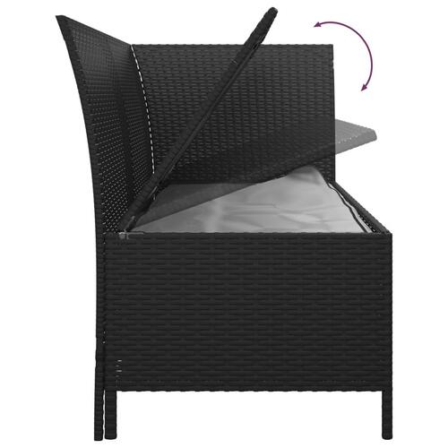 Loungesæt til haven 4 dele med hynder polyrattan sort