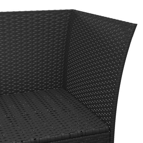 Loungesæt til haven 4 dele med hynder polyrattan sort