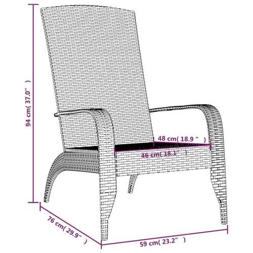 Adirondack-havestol polyrattan grå