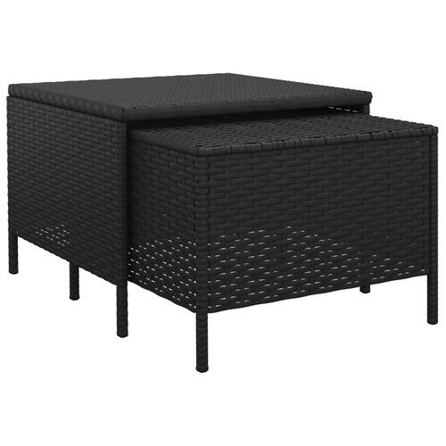 Loungesæt til haven 3 dele med hynder polyrattan sort