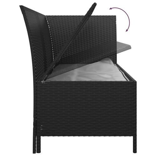 Loungesæt til haven 3 dele med hynder polyrattan sort