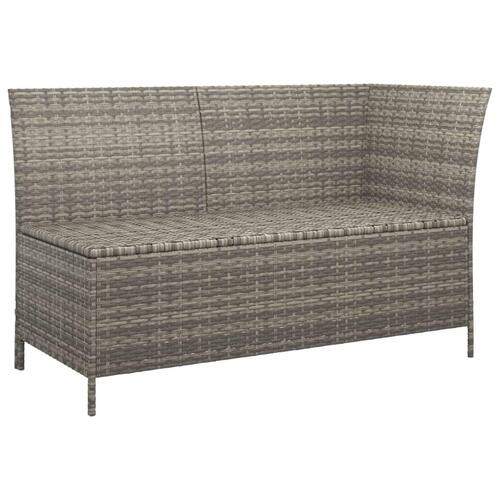 Loungesæt til haven 4 dele med hynder polyrattan grå