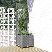 Plantekasse med espalier 40x40x136 cm PP lysegrå