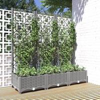 Plantekasse med espalier 120x40x121,5 cm PP lysegrå