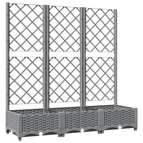 Plantekasse med espalier 120x40x121,5 cm PP lysegrå