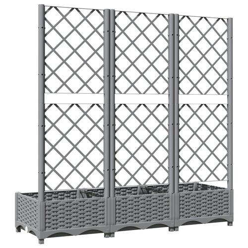 Plantekasse med espalier 120x40x121,5 cm PP lysegrå