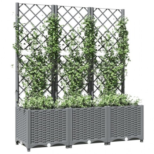 Plantekasse med espalier 120 x 40 x 136 cm - lysegrå