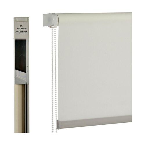 Rullegardiner 120 x 180 cm Polyester Flødefarvet Plastik (6 enheder)