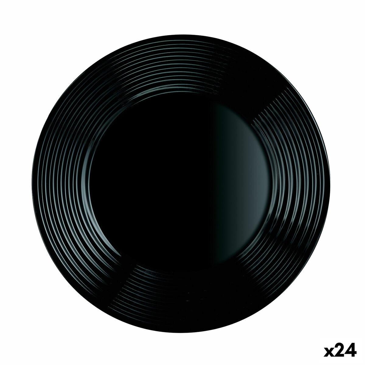 Luminarc Harena middagstallerken i sort glas 25 cm - 24 stk.