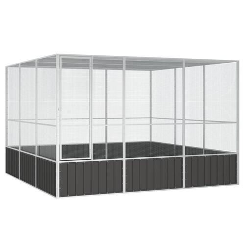 Fuglebur 302,5x324,5x211,5 cm galvaniseret stål antracitgrå