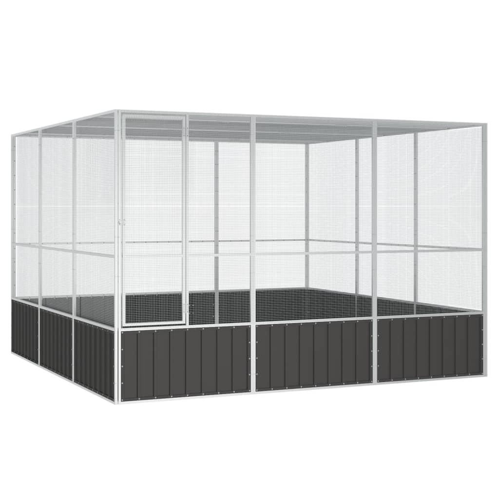 Fuglebur 302,5x324,5x211,5 cm galvaniseret stål antracitgrå