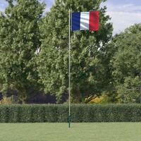 Frankrig flag og flagstang 6,23 m aluminium