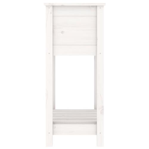 Plantekasse med hylde 54x34,5x81 cm massivt fyrretræ hvid