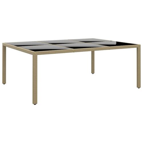 Spisebordssæt til haven 11 dele polyrattan beige