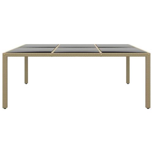 Spisebordssæt til haven 11 dele polyrattan beige