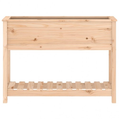 Plantekasse med hylde i massivt fyrretræ - 111,5 x 34,5 x 81 cm