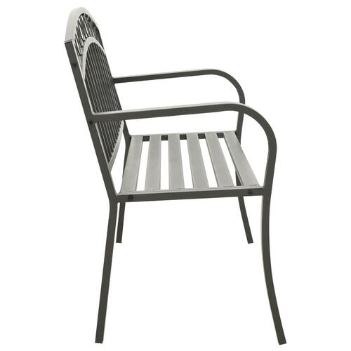 Havebænk 120 cm stål grå