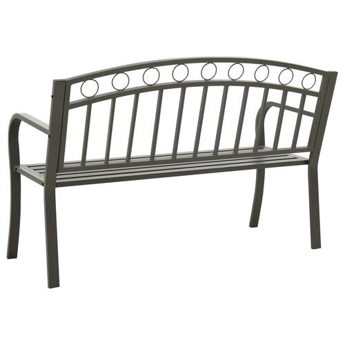 Havebænk 120 cm stål grå