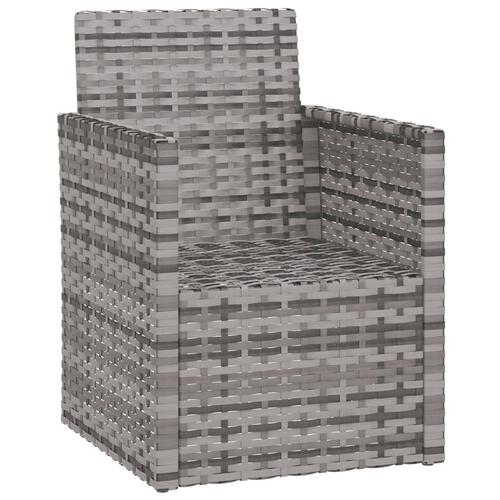 Havestol med hynder polyrattan grå