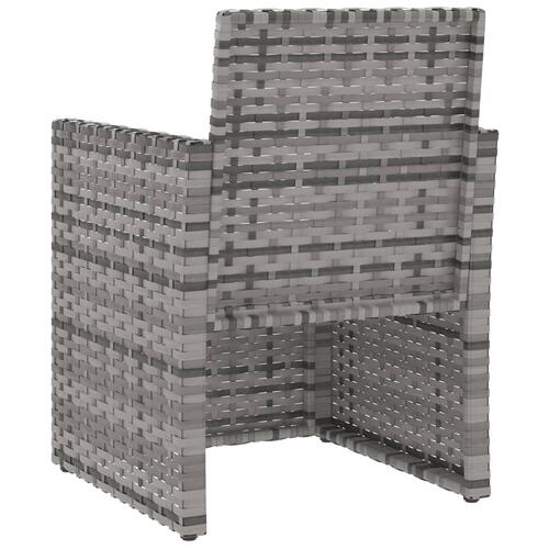 Havestol med hynder polyrattan grå