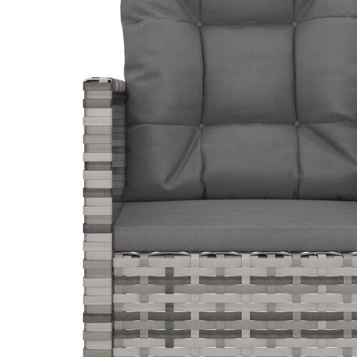 Havestol med hynder polyrattan grå