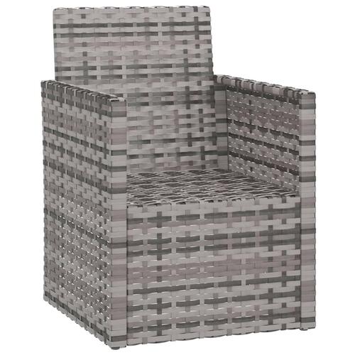 Havestol med hynde polyrattan grå