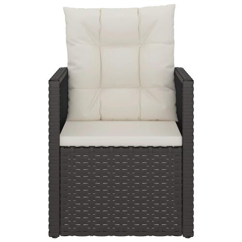 Havestol med hynder polyrattan sort