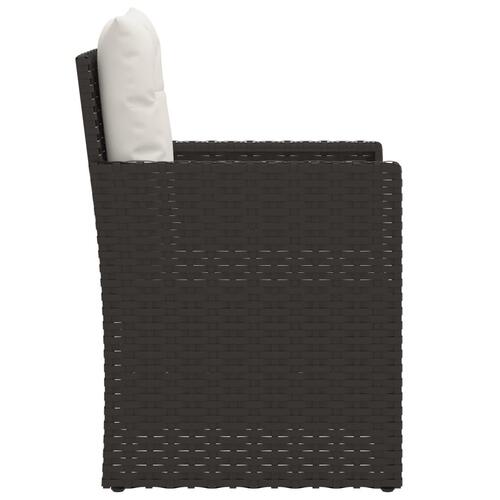 Havestol med hynder polyrattan sort