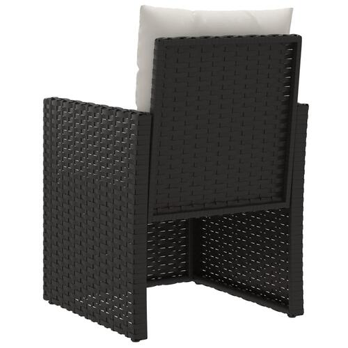 Havestol med hynder polyrattan sort