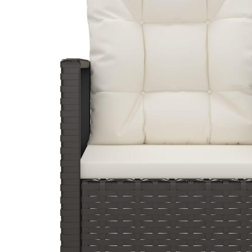 Havestol med hynder polyrattan sort