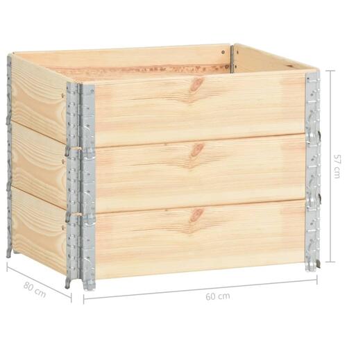 Højbed 3 stk. 60x80 cm massivt fyrretræ