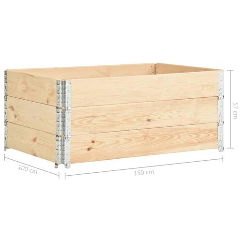 Højbed 3 stk. 100x150 cm massivt fyrretræ