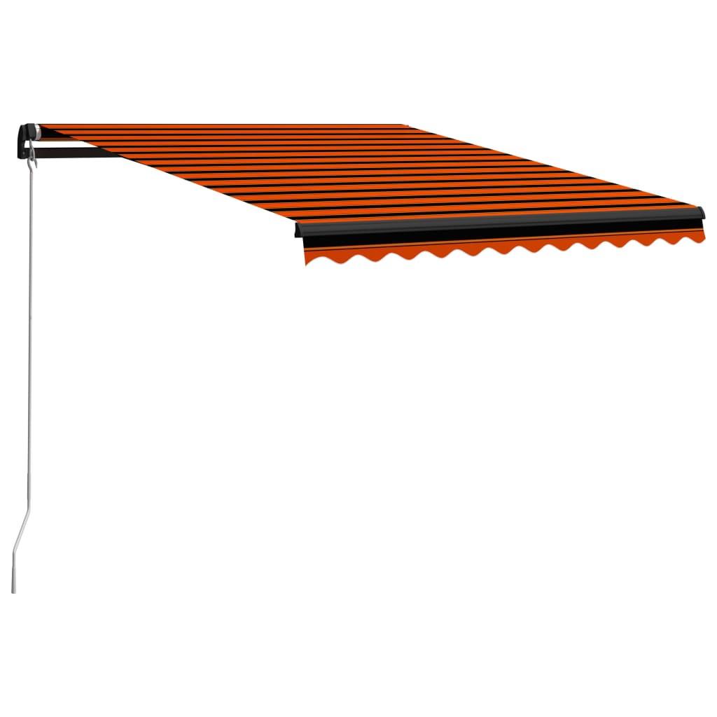 Foldemarkise manuel betjening 300x250 cm orange og brun