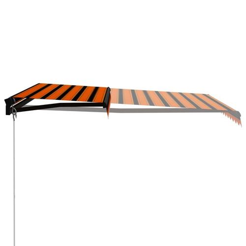Foldemarkise med manuel betjening 350x250 cm orange og brun