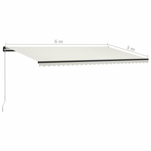 Foldemarkise manuel betjening 600x300 cm cremefarvet