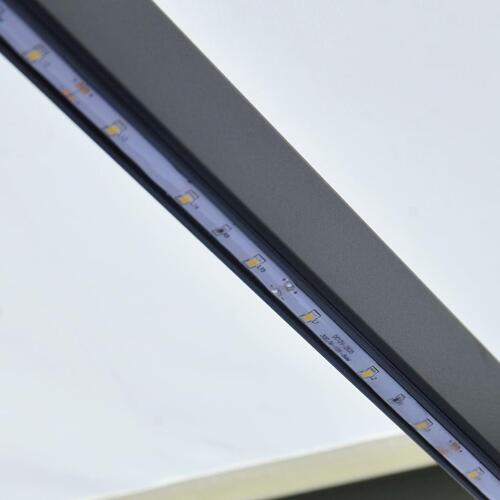 Markise m. LED-lys 300x250 cm manuel betjening cremefarvet