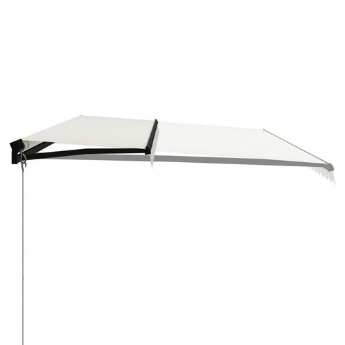 Markise m. LED-lys 600x300 cm manuel betjening cremefarvet