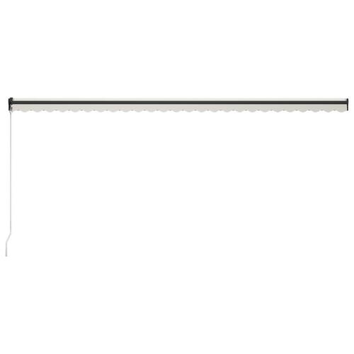 Markise m. LED-lys 600x300 cm manuel betjening cremefarvet