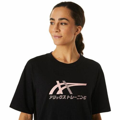 Kortærmet T-shirt til Kvinder Asics Tiger Sort L