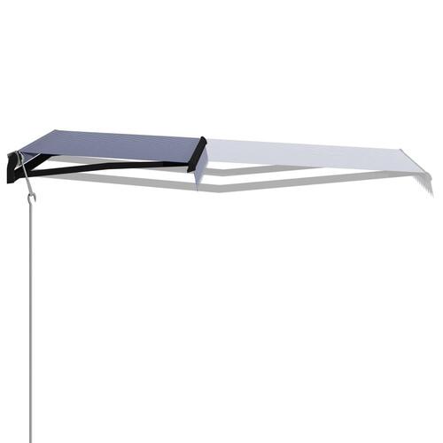 Foldemarkise automatisk betjening 300x250 cm blå og hvid