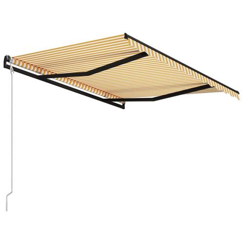 Foldemarkise automatisk betjening 300x250 cm gul og hvid