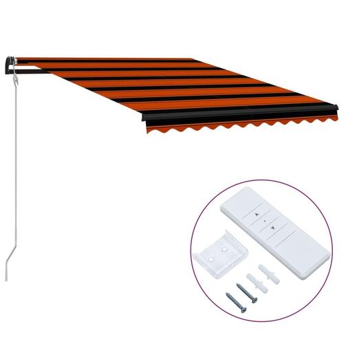 Foldemarkise automatisk betjening 300x250 cm orange og brun